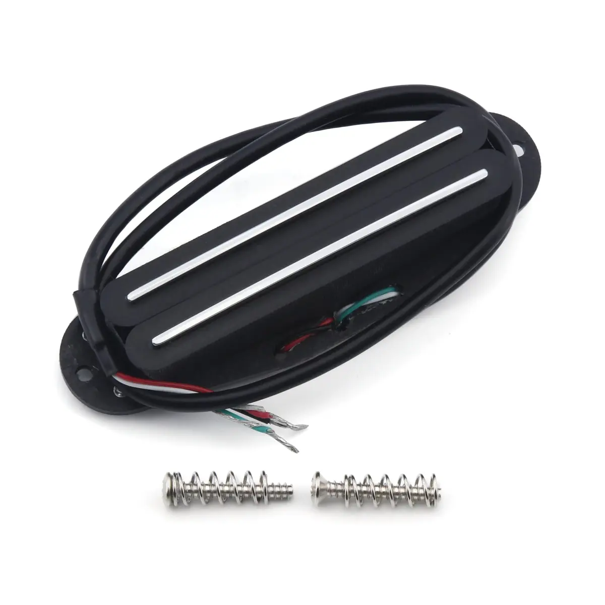 FLEOR Alnico 5 Hot Dual Rail Humbucker Pickup 12-13K | Single-Coil-Sized, Black - main product image