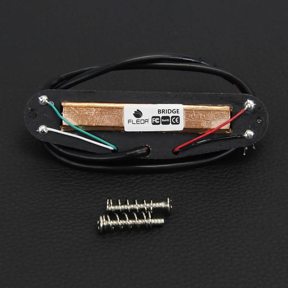 FLEOR Alnico 5 Hot Dual Rail Humbucker Pickup 12-13K | Single-Coil-Sized, Black - view 4