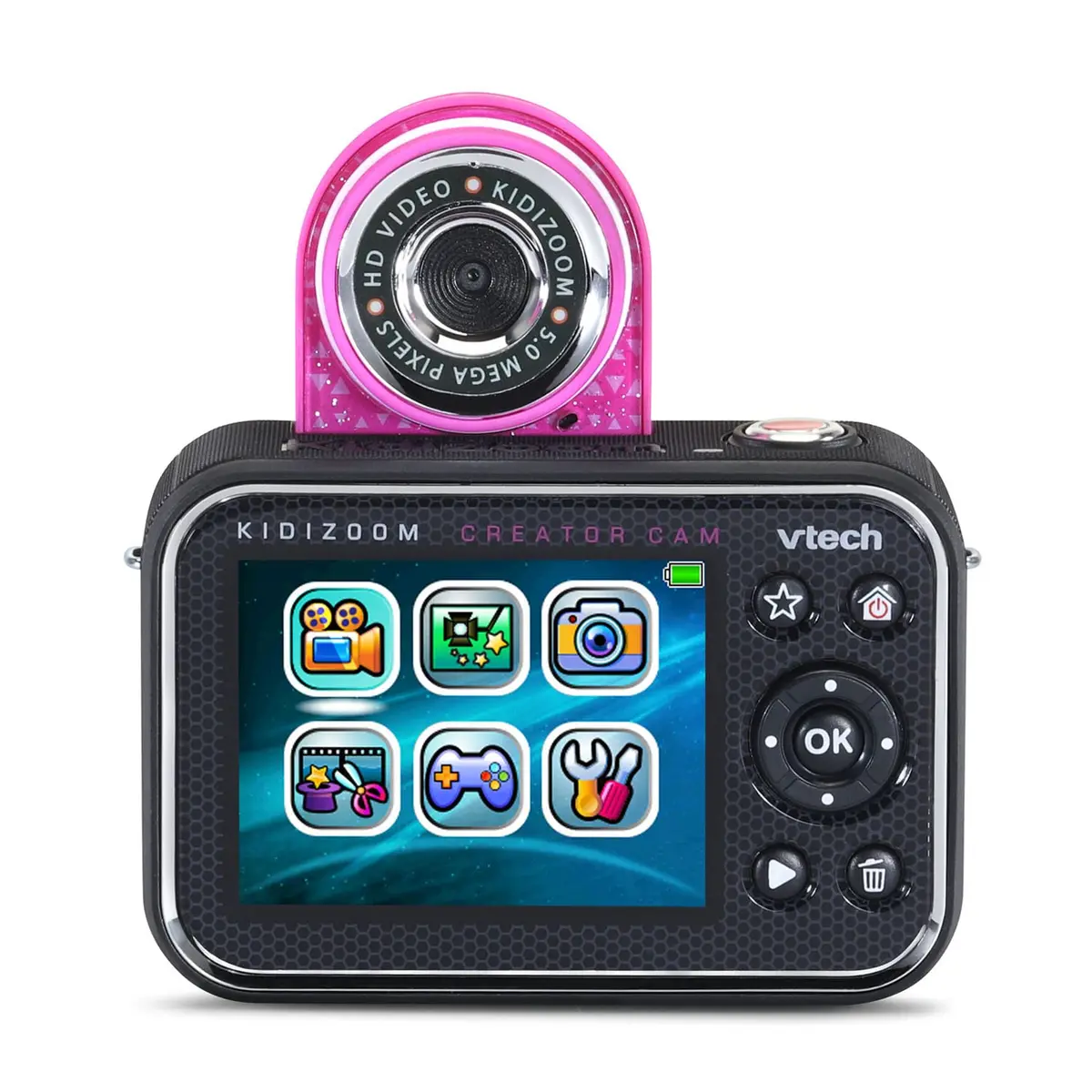VTech KidiZoom Creator Cam Digital Camera, Glitter Pink 9.1 cm (3.6 in) | HD Video Creation for Kids - view 4