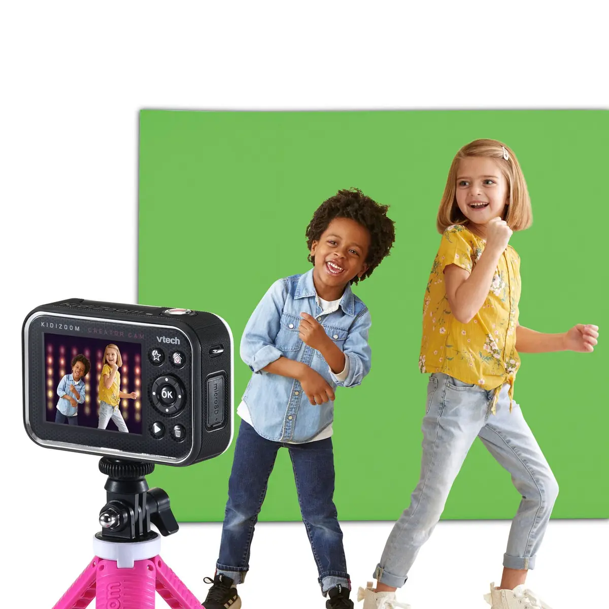VTech KidiZoom Creator Cam Digital Camera, Glitter Pink 9.1 cm (3.6 in) | HD Video Creation for Kids - view 5