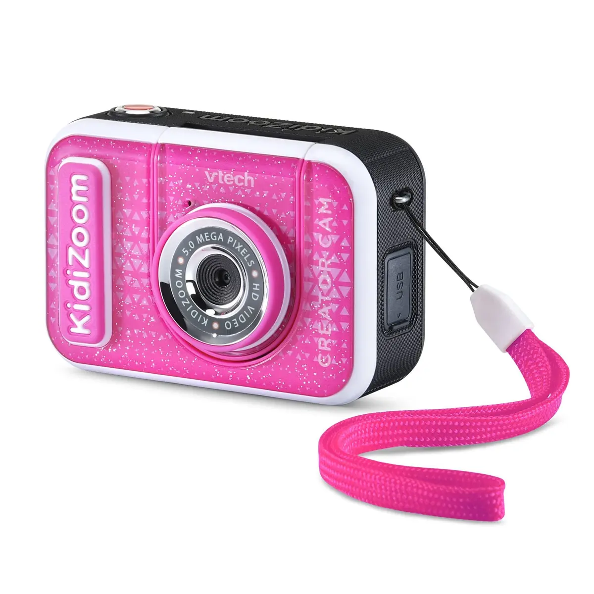VTech KidiZoom Creator Cam Digital Camera, Glitter Pink 9.1 cm (3.6 in) | HD Video Creation for Kids - view 3
