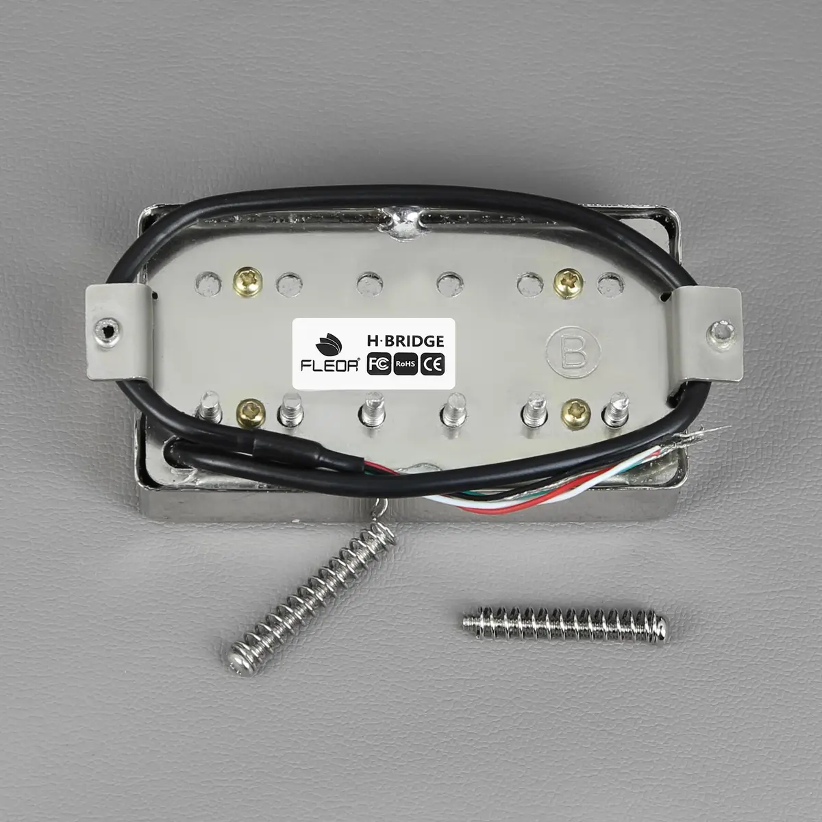 FLEOR Alnico 5 Guitar Humbucker Pickup 14-15K Bridge Chrome | 52mm Pole Spacing - view 5