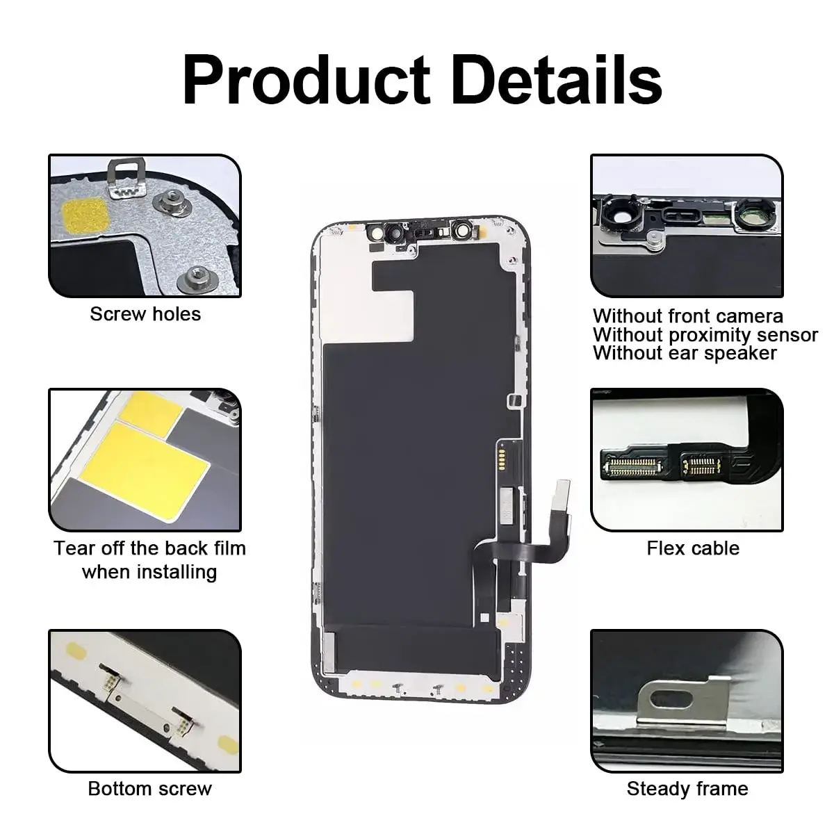SIMDOG OLED Screen Replacement for iPhone 12/12 Pro 6.1 inch | Full HD Display, 3D Touch, Tools Included - view 7