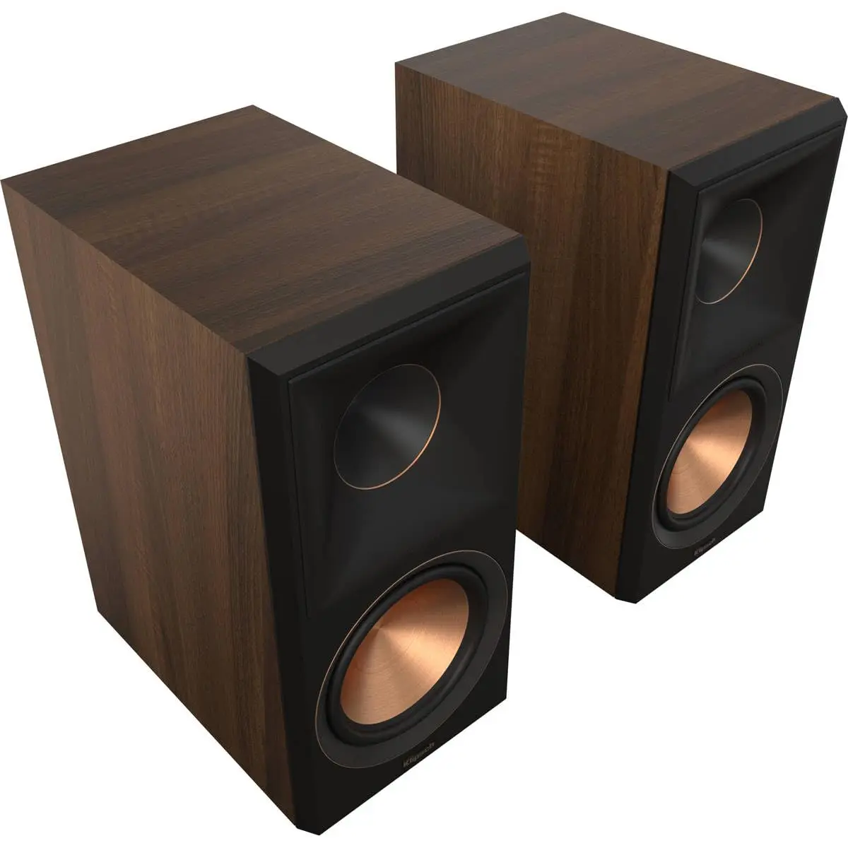 Klipsch Reference Premiere RP-600M II Walnut Bookshelf Speakers | Dynamic Sound with Tractrix Horn - main product image