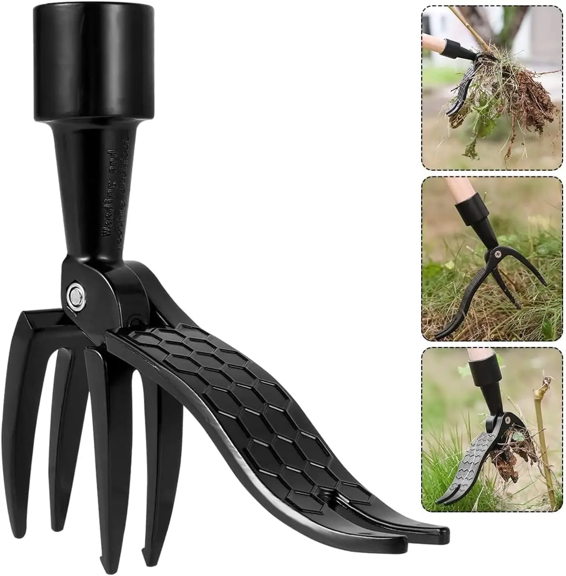 Deashun Stand-Up Weed Picker Head Replacement | Aluminum, Black, 14.5x13.5cm, No Handle - view 9