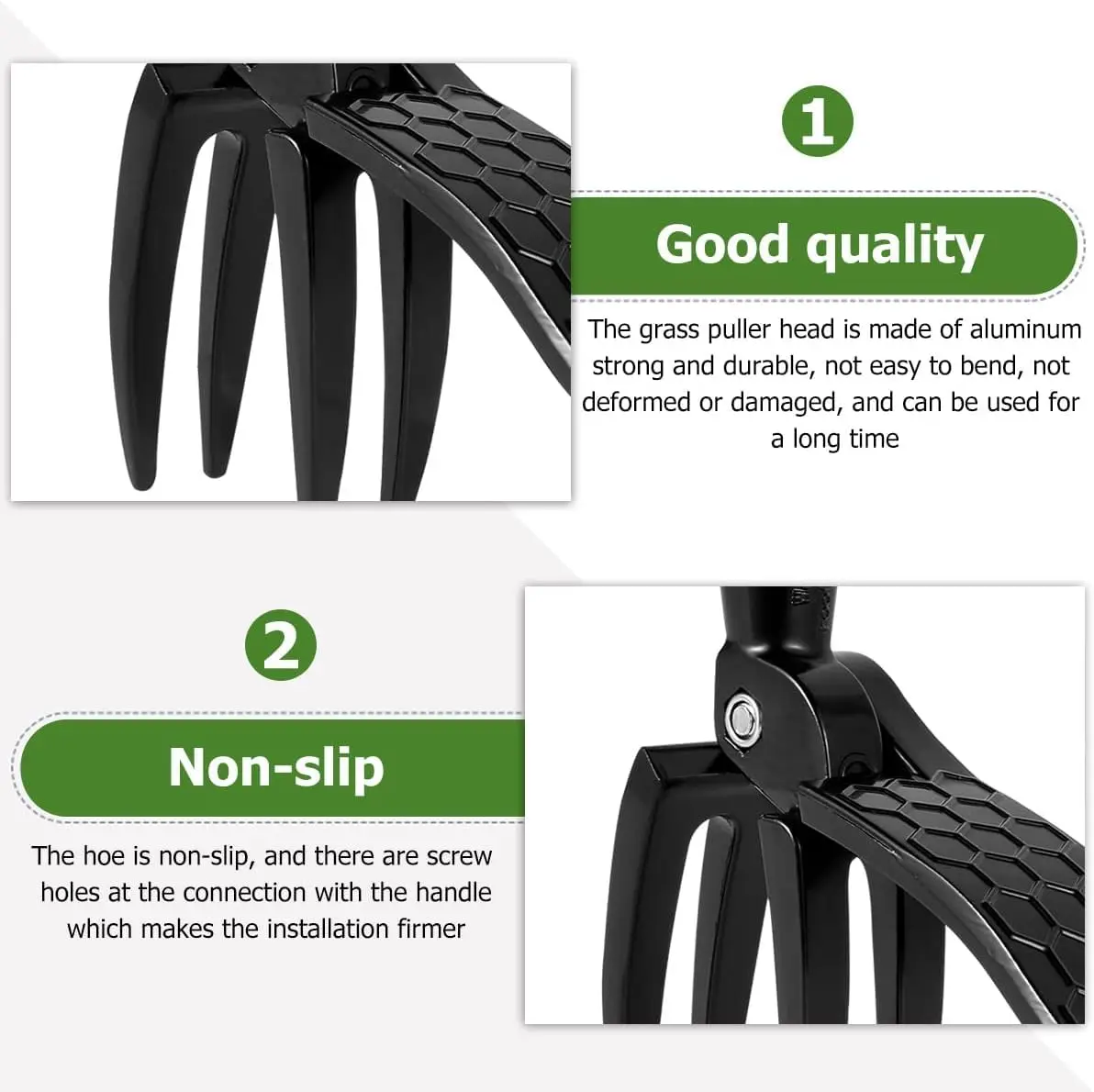 Deashun Stand-Up Weed Picker Head Replacement | Aluminum, Black, 14.5x13.5cm, No Handle - view 2