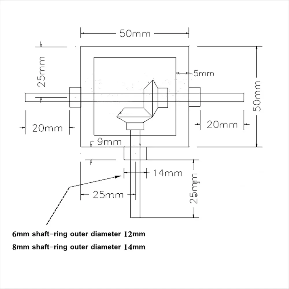 PGFUN 1:1 Right Angle Bevel Gearbox 1 Module 20 Teeth 6mm Shaft | Aluminum Alloy & Steel DIY Steering Gear - view 4