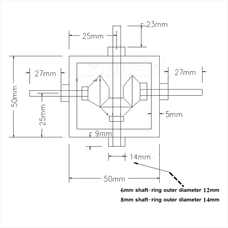 PGFUN 1:1 Right Angle Bevel Gearbox 1 Module 20 Teeth 6mm Shaft | Simple DIY Mechanical Steering Gear Device - view 5