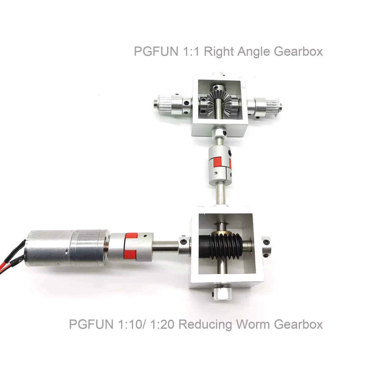 PGFUN 1:1 Right Angle Bevel Gearbox 1 Module 20 Teeth 6mm Shaft | Simple DIY Mechanical Steering Gear Device - view 6