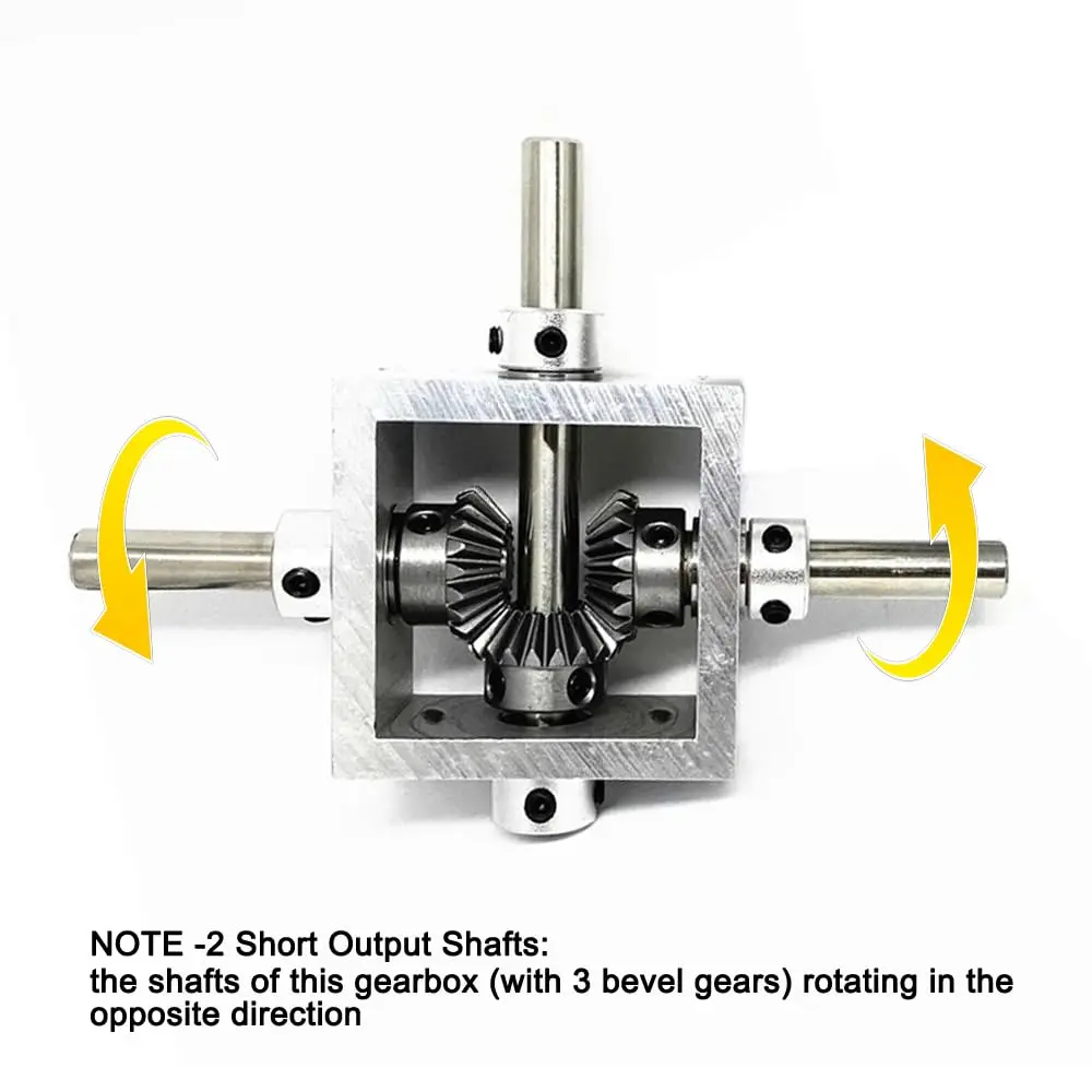 PGFUN 1:1 Right Angle Bevel Gearbox 1 Module 20 Teeth 6mm Shaft | Simple DIY Mechanical Steering Gear Device - view 7