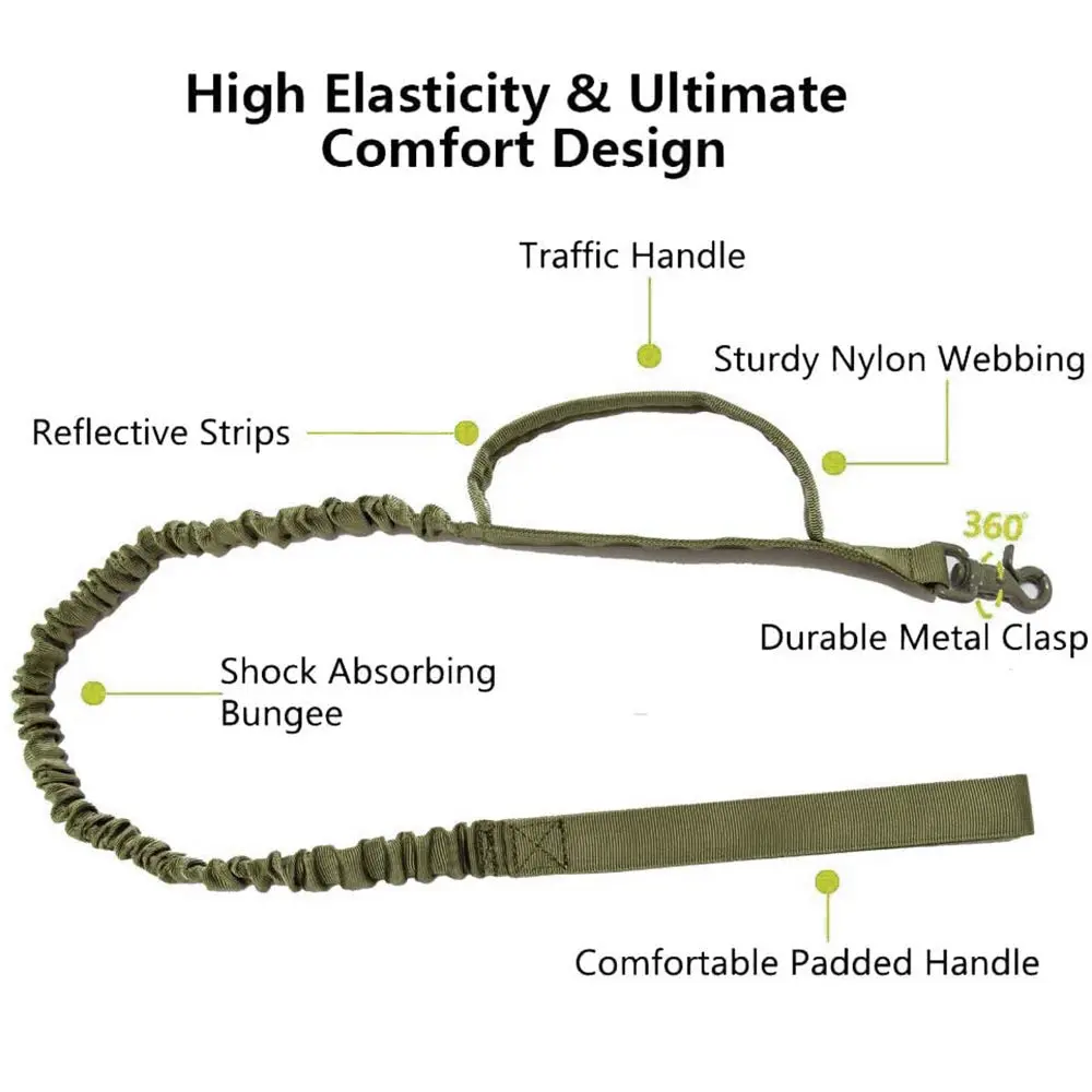 Xqpetlihai Tactical Dog Collar and Leash Set for Large Dogs with Control Handle | Durable Nylon & Metal - view 4