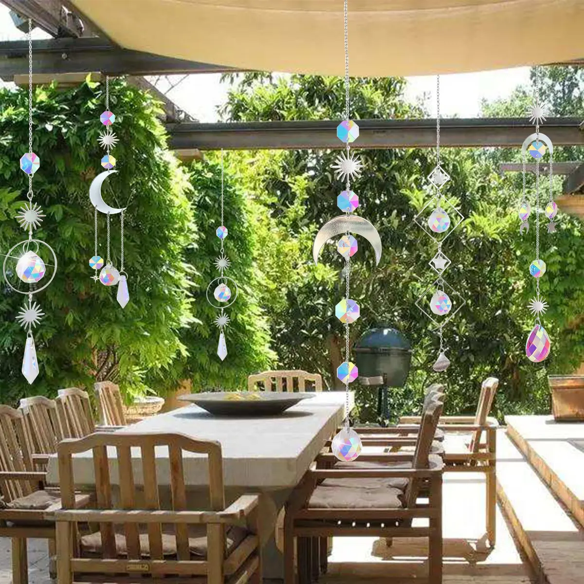 ilclviz 6Pieces Crystal Suncatchers for Window Hanging Sun Catcher with Chain | Rainbow Maker Decor for Home & Garden - view 5