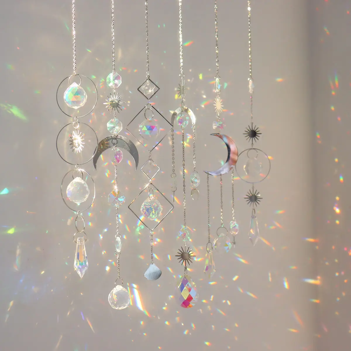 ilclviz 6Pieces Crystal Suncatchers for Window Hanging Sun Catcher with Chain | Rainbow Maker Decor for Home & Garden - view 6