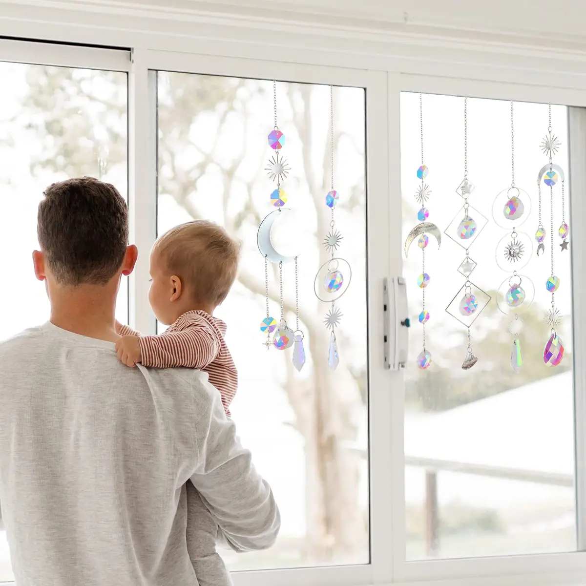 ilclviz 6Pieces Crystal Suncatchers for Window Hanging Sun Catcher with Chain | Rainbow Maker Decor for Home & Garden - view 2