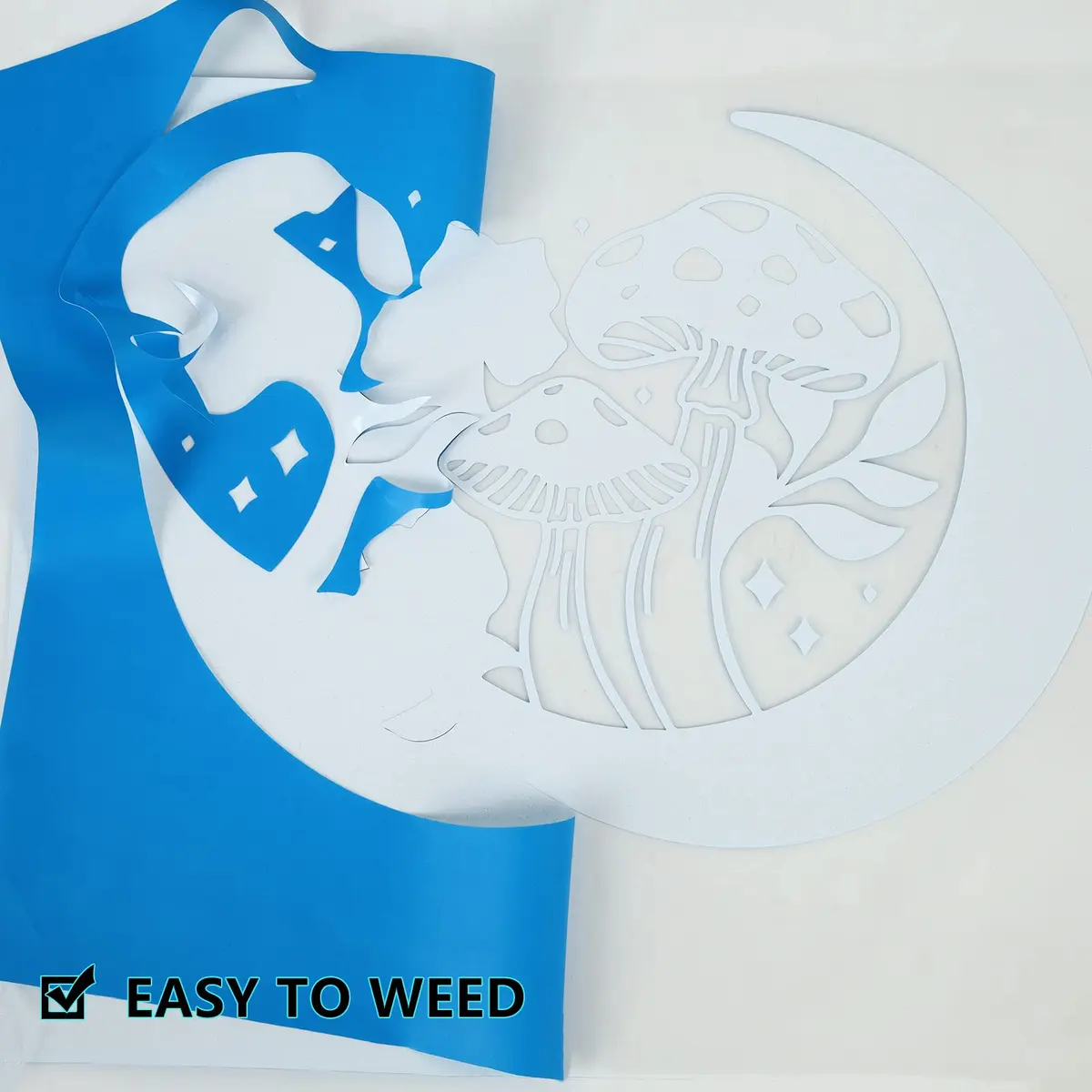 FUNKAKA Glow in The Dark Heat Transfer Vinyl Sapphire Blue 12" x 10ft | Eco-Friendly, Durable Night Glow - view 4