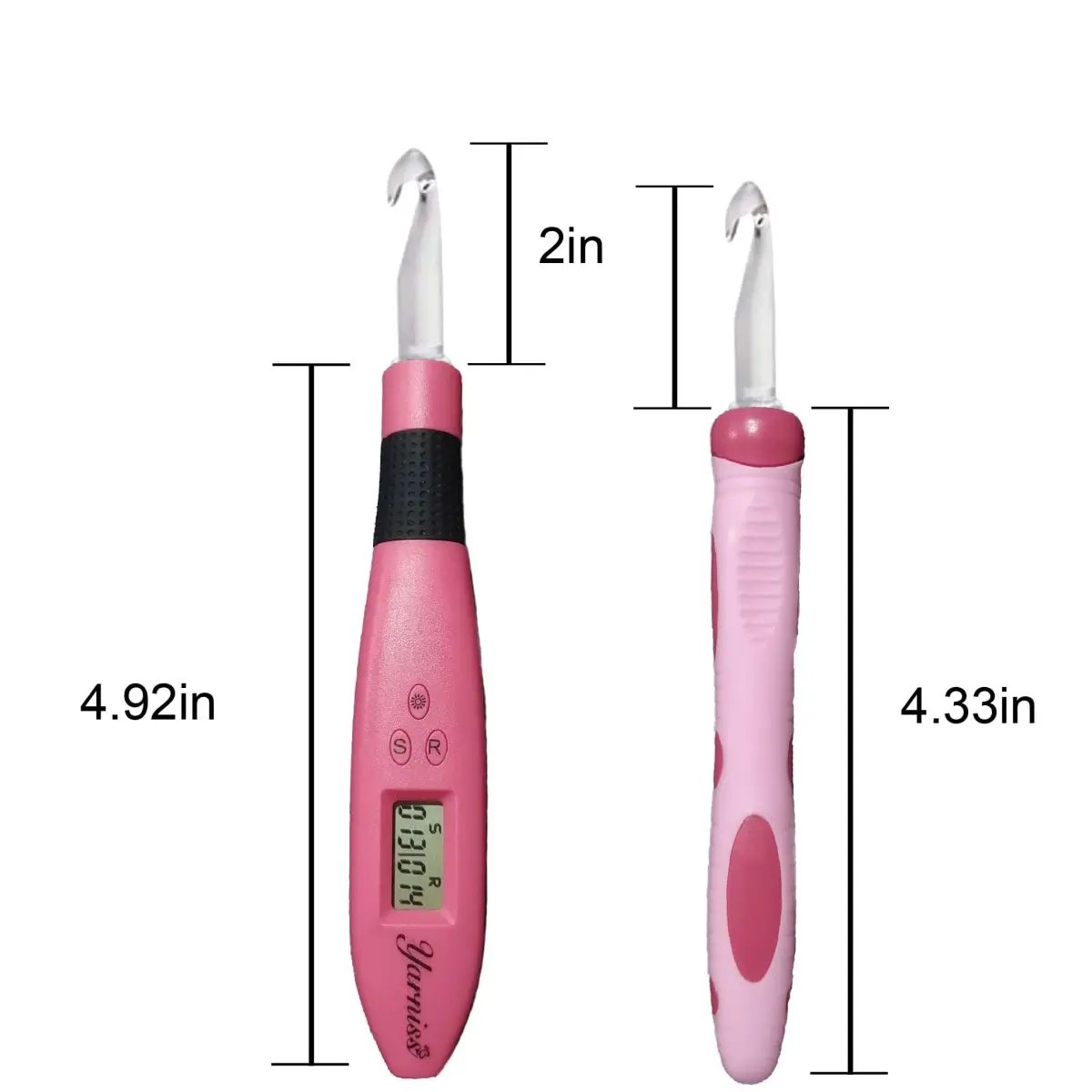 Yarniss 17 Size Lighted Crochet Hooks Set with Counter 2.5mm-14.0mm | Ergonomic Plastic Handles - view 2
