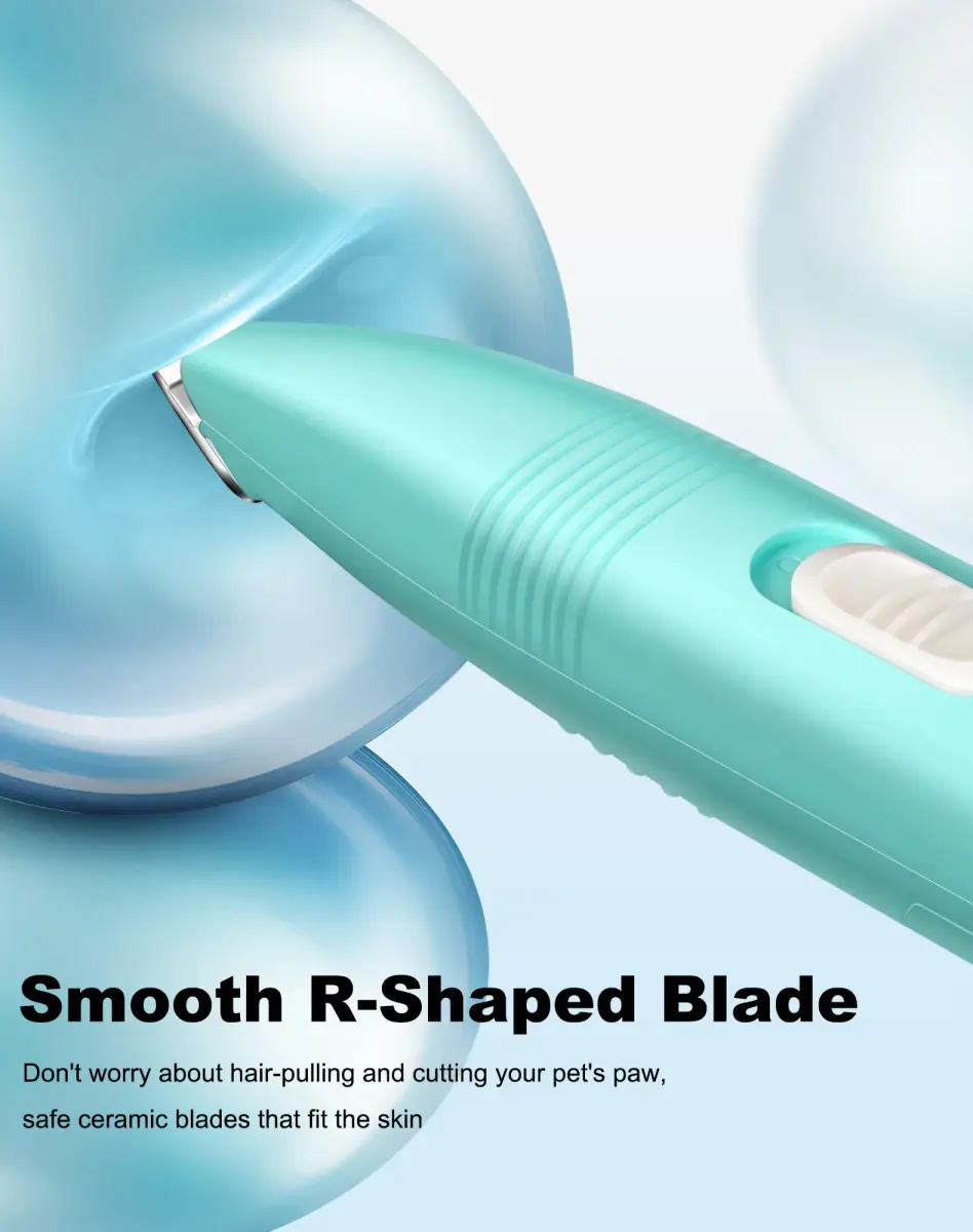 lexflext Dog Paw Trimmer with Detachable Ceramic Blade, Low Noise Pet Hair Shaver for Small Areas (Blue, 65g) - view 5