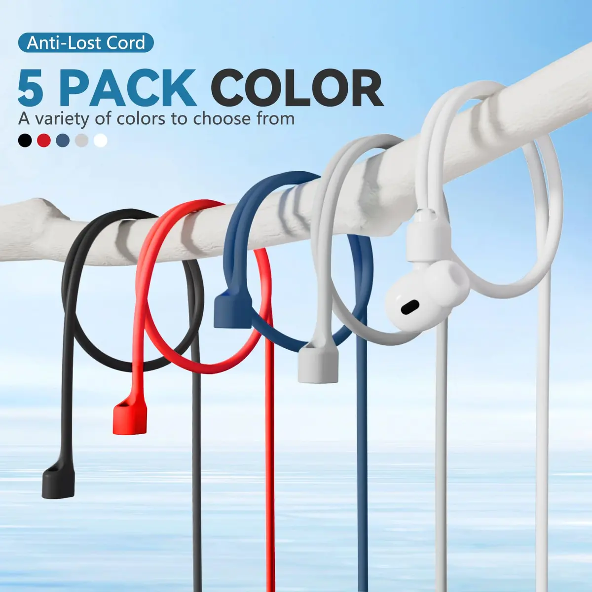 Mooyavia Ultra Strong Magnetic Anti-Lost Strap for AirPods Pro 3rd Gen & 2nd Gen, 5 Pack | Securely Fixes Earbuds During Sports - view 7
