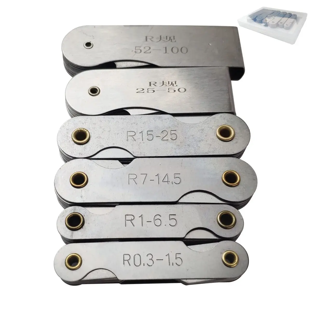 JENSWILL Radius Gauge Set R0.3-100mm (6-Pack) | Precision Measuring Tool for Tool & Die Makers - main product image