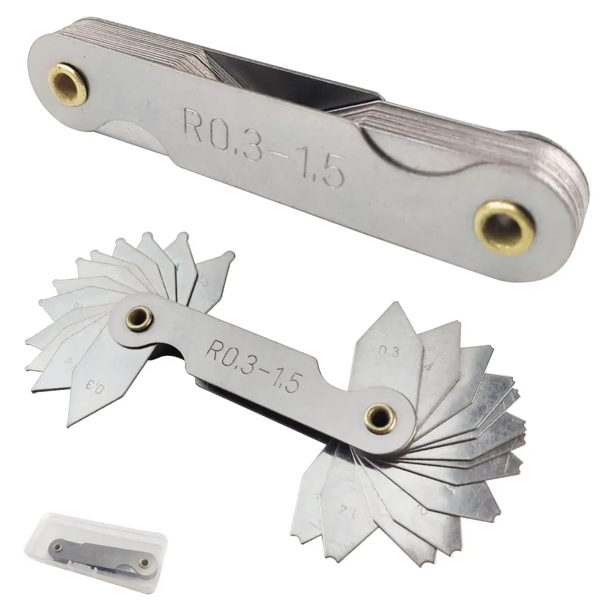 JENSWILL Radius Gauge Set R0.3-100mm (6-Pack) | Precision Measuring Tool for Tool & Die Makers - view 6