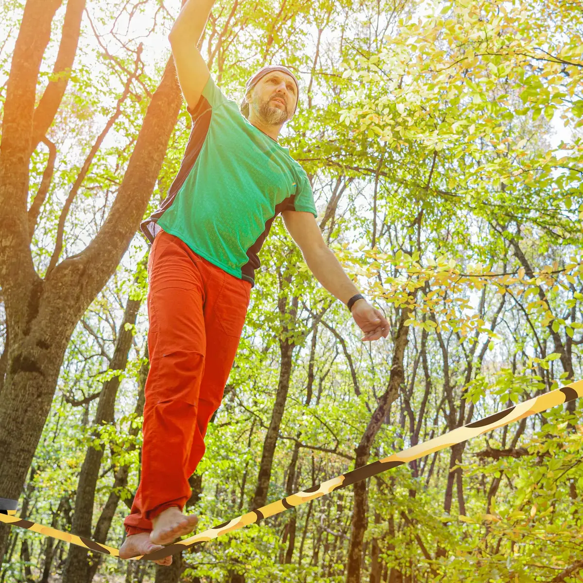 Just.smile Slackline Kit Longer 65ft with Tree Protectors & Carry Bag | Balance & Fun for Kids & Adults - view 6