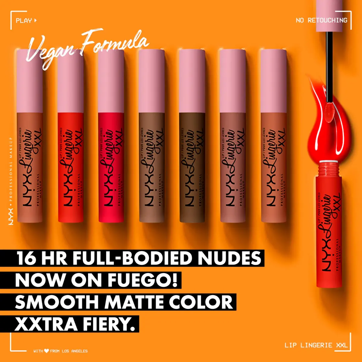 NYX PROFESSIONAL MAKEUP Lip Lingerie XXL Matte Liquid Lipstick On Fuego (Fire Red) 3.8ml (0.13 Fl Oz) | Long-Lasting Matte Finish - view 2