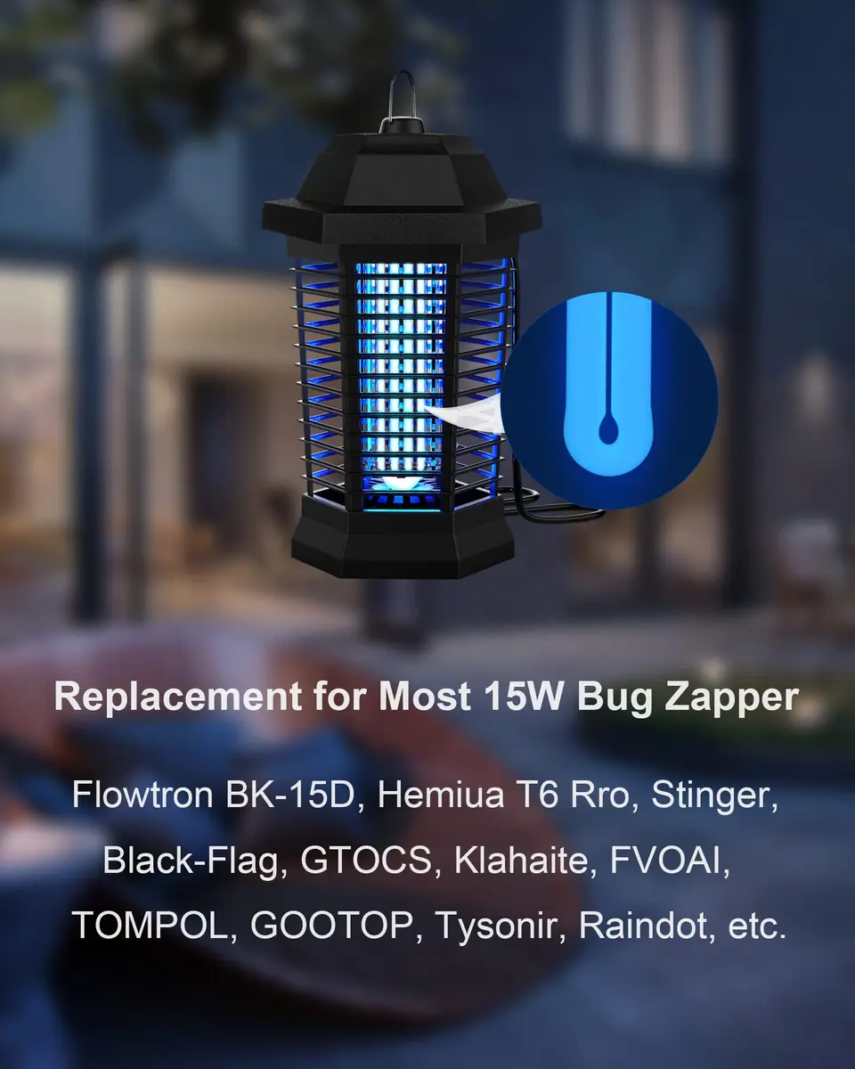 Dichroma Bug Zapper Bulb Replacement 15W U-Shaped UVA 365nm | 7.48 inch (19 cm) Replacement Bulb for Outdoor Bug Zappers - view 3