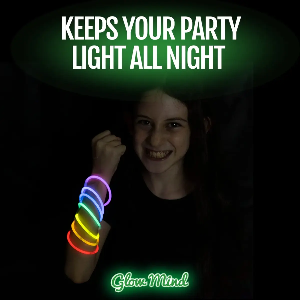 Glow Mind Ultra Bright Glow Sticks Bulk Pack (200 Count) with Bracelets & Necklaces | 6+ Hour Glow for Parties - view 4