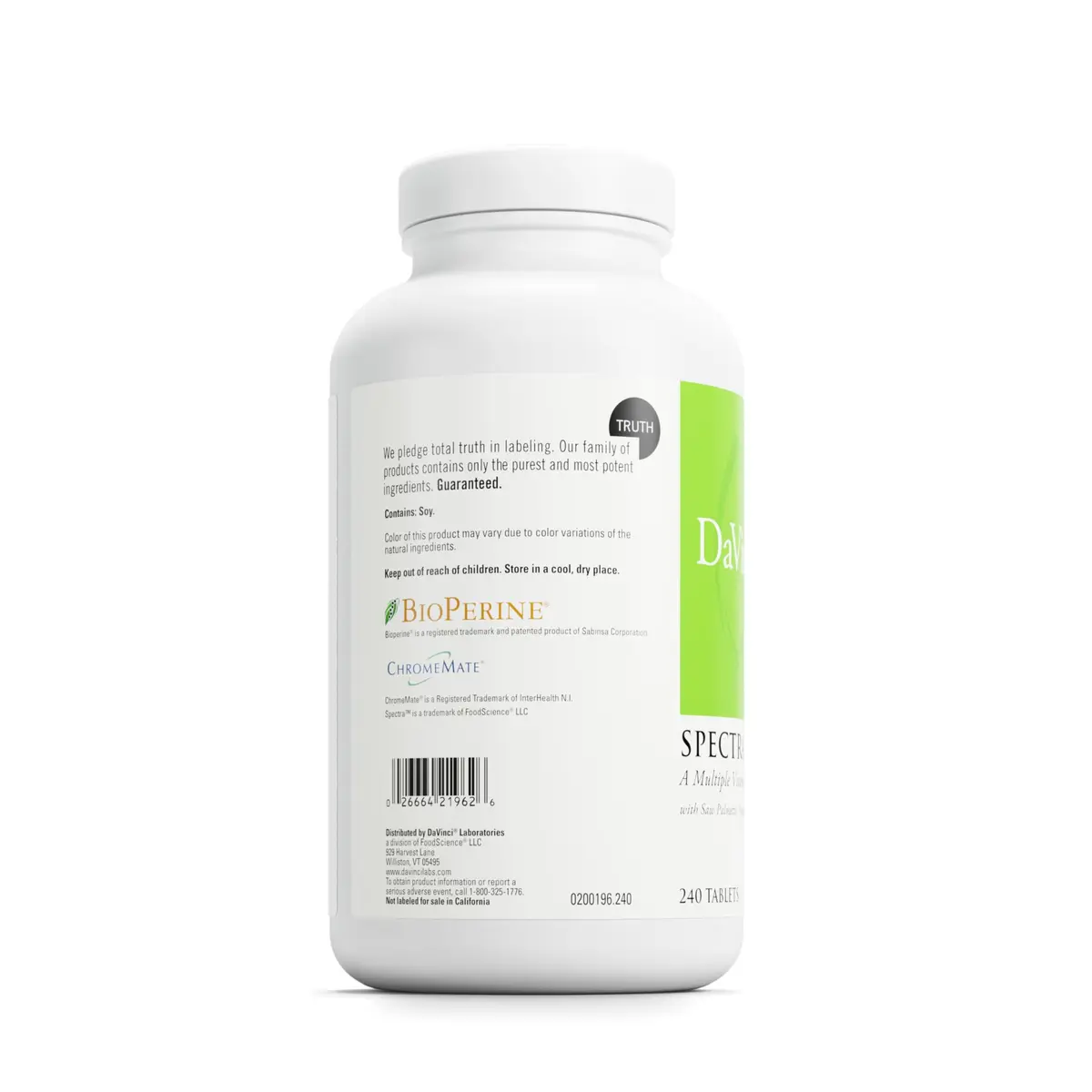 DAVINCI Spectra Man 240 Tablets | Men's Immune & Energy Support Supplement - view 3