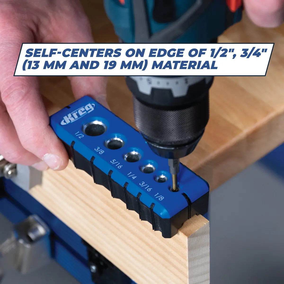 Kreg Portable Drilling Guide with 6 Hardened Steel Guides | Precise, Ergonomic, for Woodworking & Carpentry - view 4