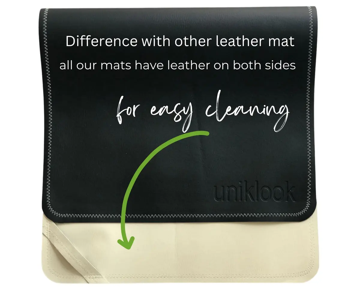 Uniklook Vegan Leather Changing Pad 40cm x 76cm (16"x30") | Waterproof & Wipeable Mat for On-the-Go Diaper Changes - view 6