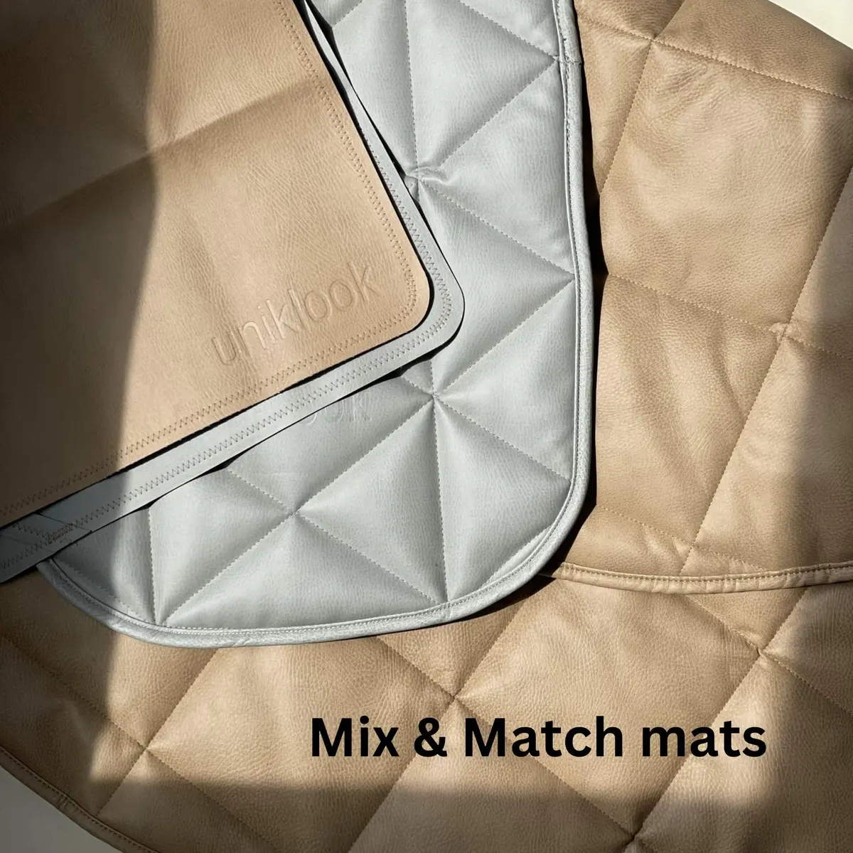 Uniklook Vegan Leather Changing Pad 40cm x 76cm (16"x30") | Waterproof & Wipeable Mat for On-the-Go Diaper Changes - view 7