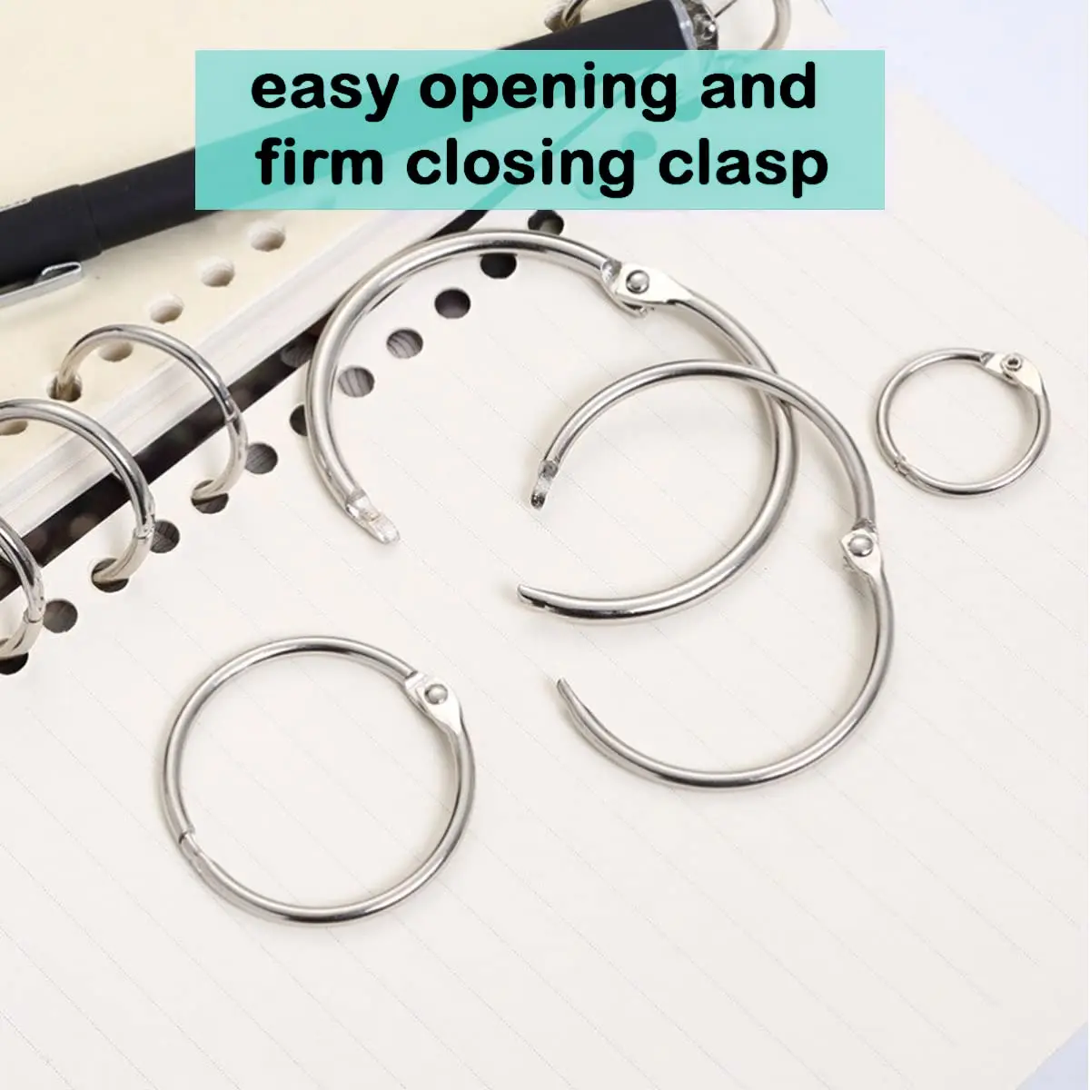 EXTRIC Binder Rings 3 Inch Metal Book Rings 10 PK | Heavy Duty, Rust-Resistant for Office & School - view 6