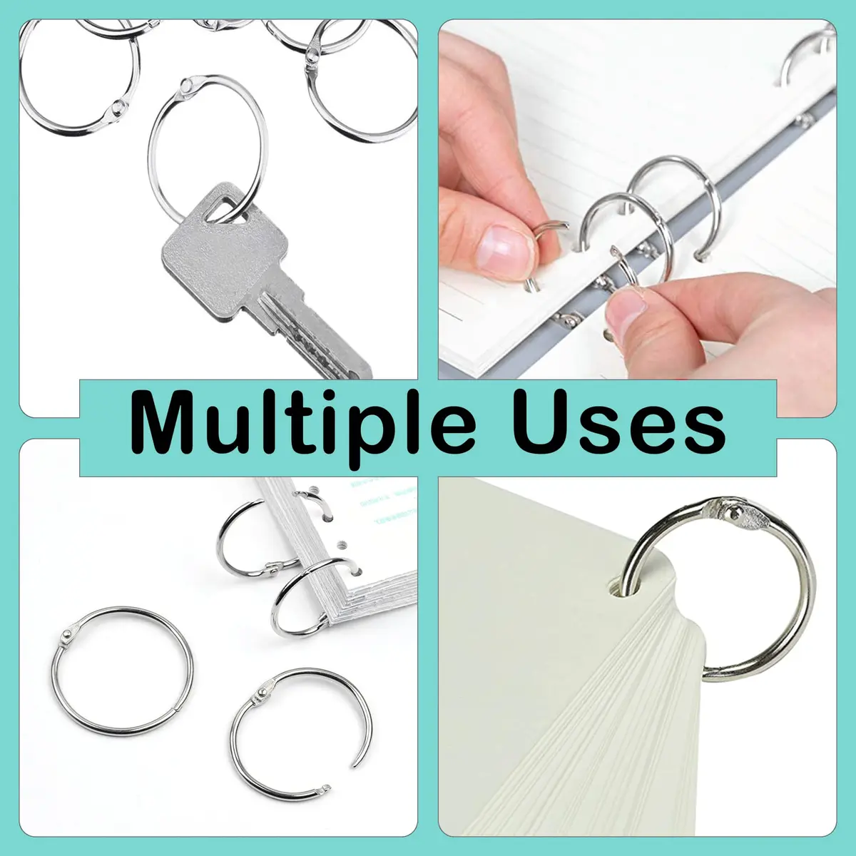 EXTRIC Binder Rings 3 Inch Metal Book Rings 10 PK | Heavy Duty, Rust-Resistant for Office & School - view 4