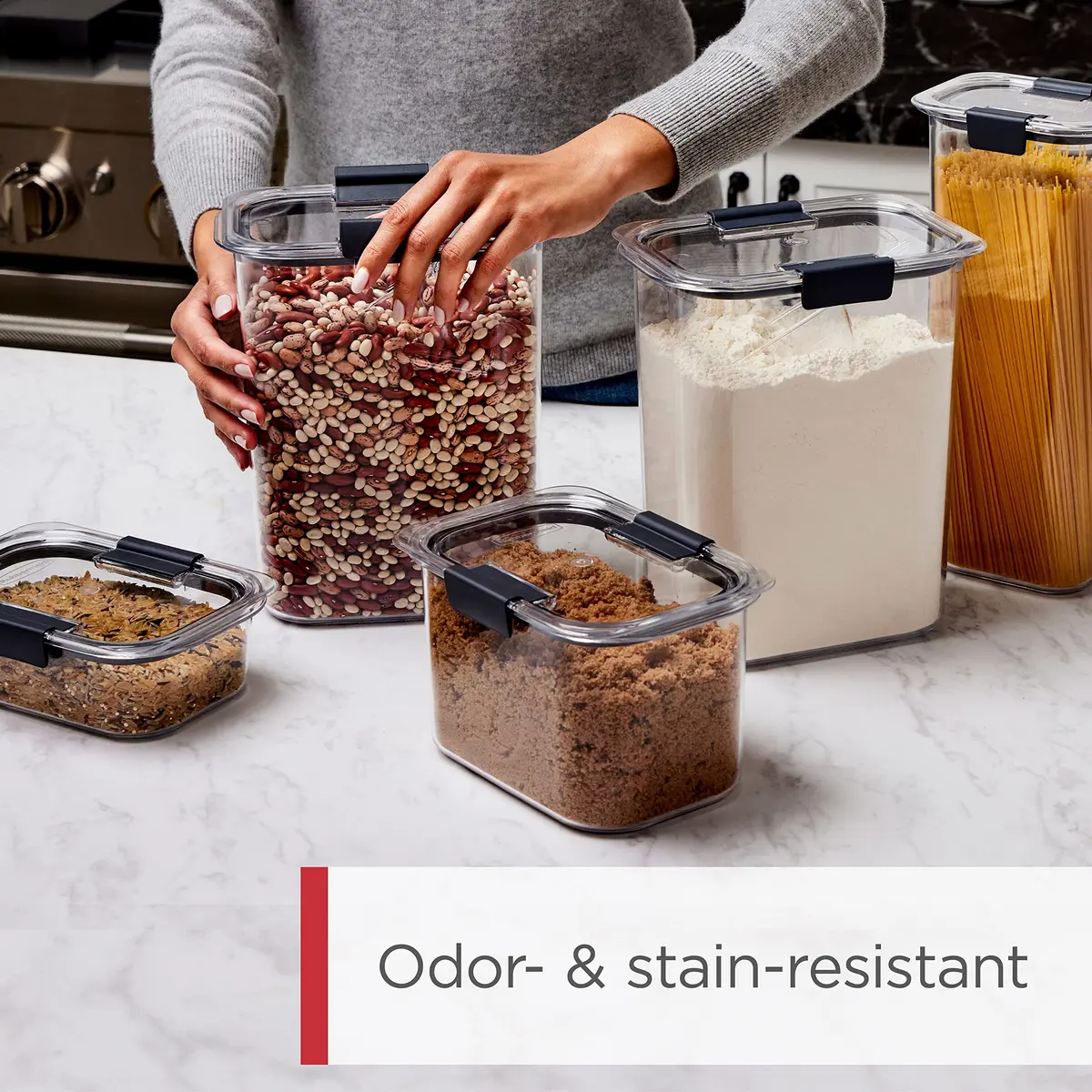Rubbermaid Brilliance Airtight Food Storage Container 32oz | Shatterproof BPA-Free Dishwasher Safe - view 4