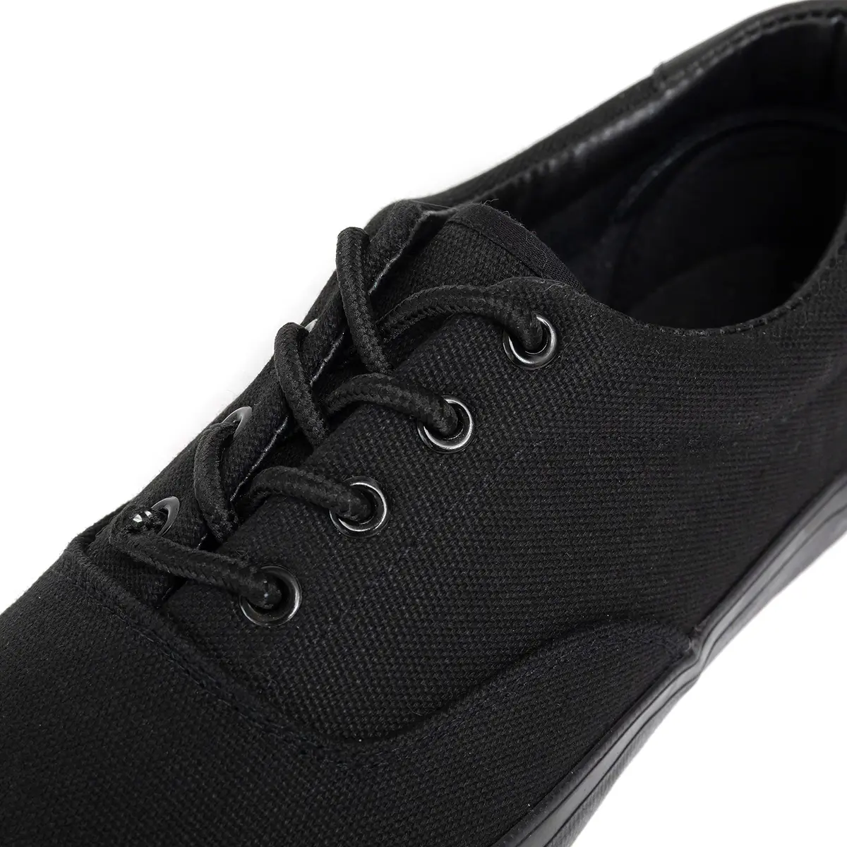 TOBER Men's Black Classic Low Top Canvas Fashion Sneakers with Memory Foam Insole | US Size 9 - view 3