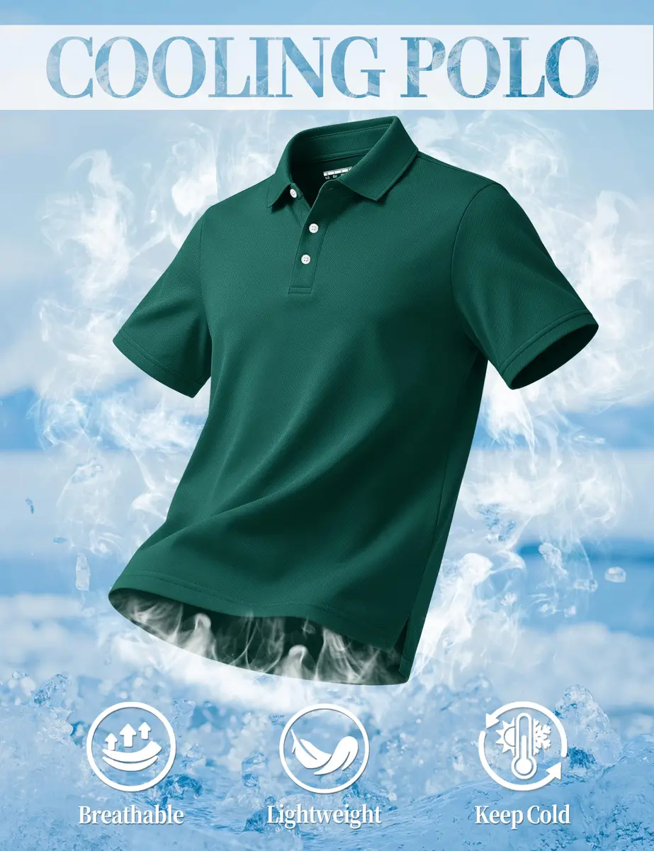 TACVASEN Mens Polo Shirt Short Sleeve Dry Fit Golf Collar Shirt | Lightweight, Breathable & Quick-Dry - view 5