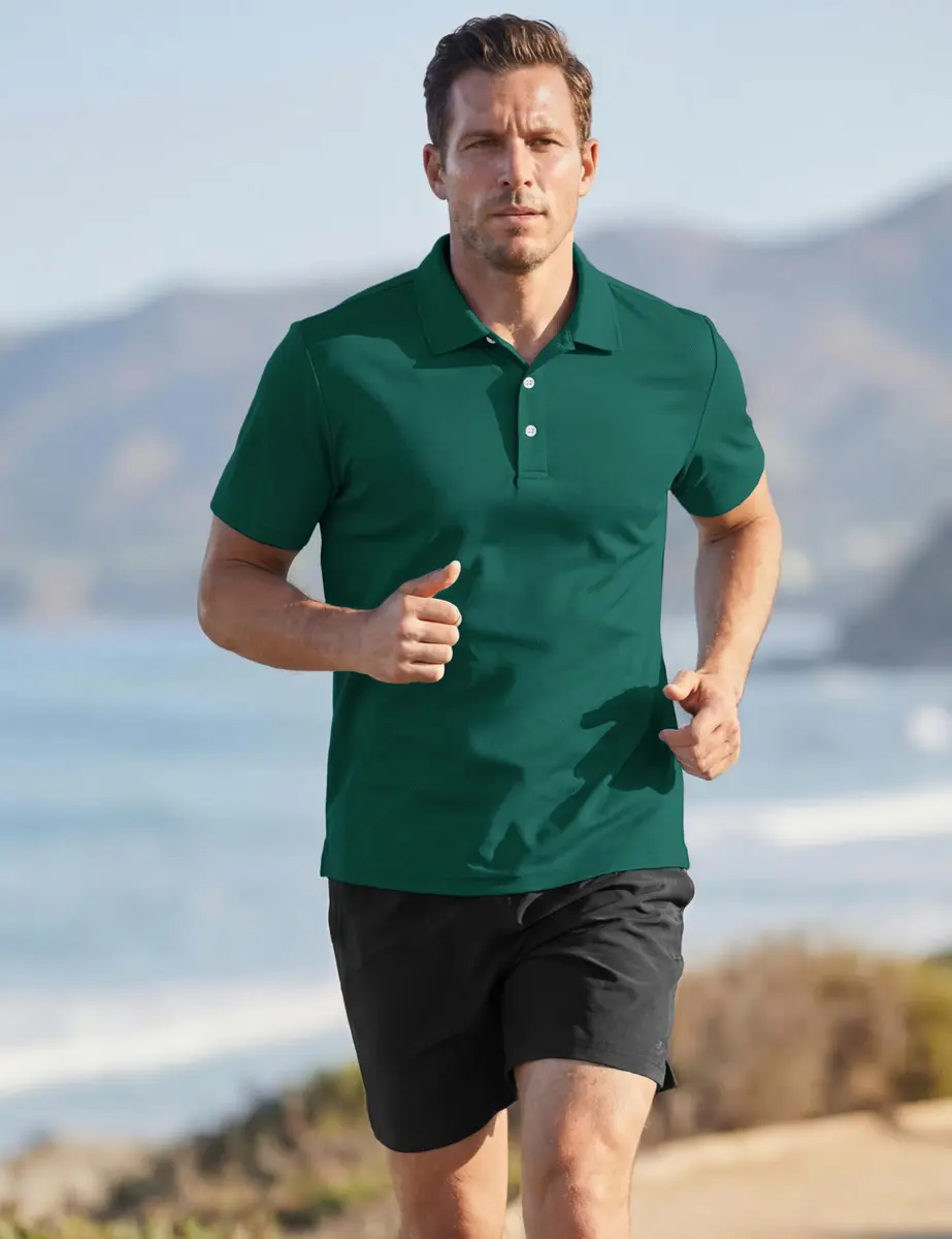 TACVASEN Mens Polo Shirt Short Sleeve Dry Fit Golf Collar Shirt | Lightweight, Breathable & Quick-Dry - view 3