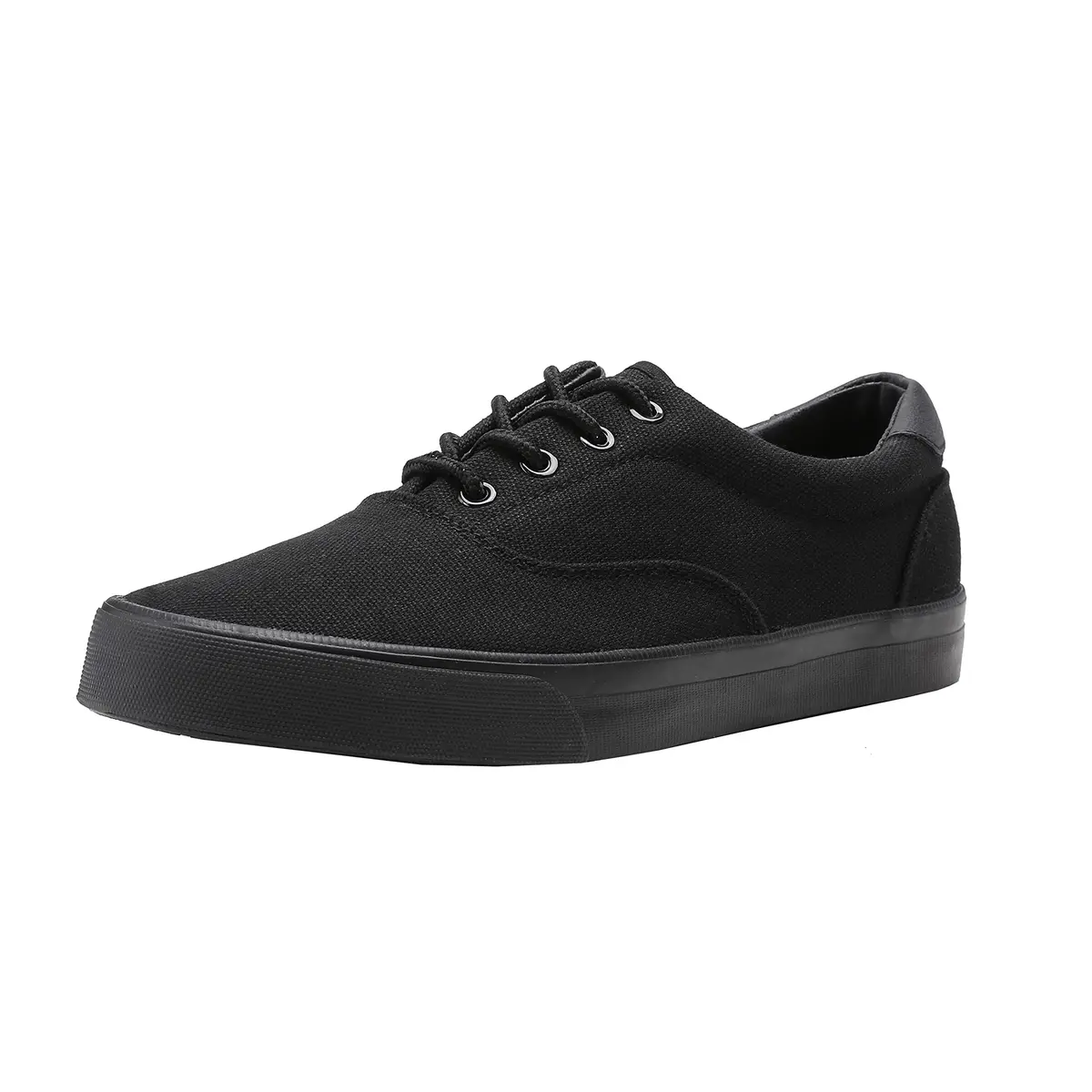 TOBER Classic Black Low Top Canvas Sneakers for Men | US 11 (45 EU) - main product image