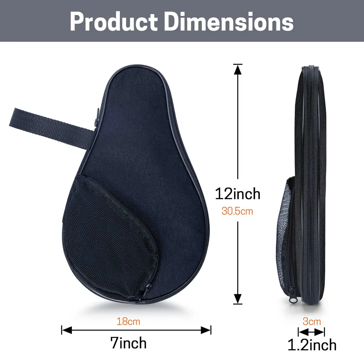 VISEMAN Waterproof Table Tennis Racket Cover, Impact Buffer, Holds 2 Paddles & 5 Balls - view 2