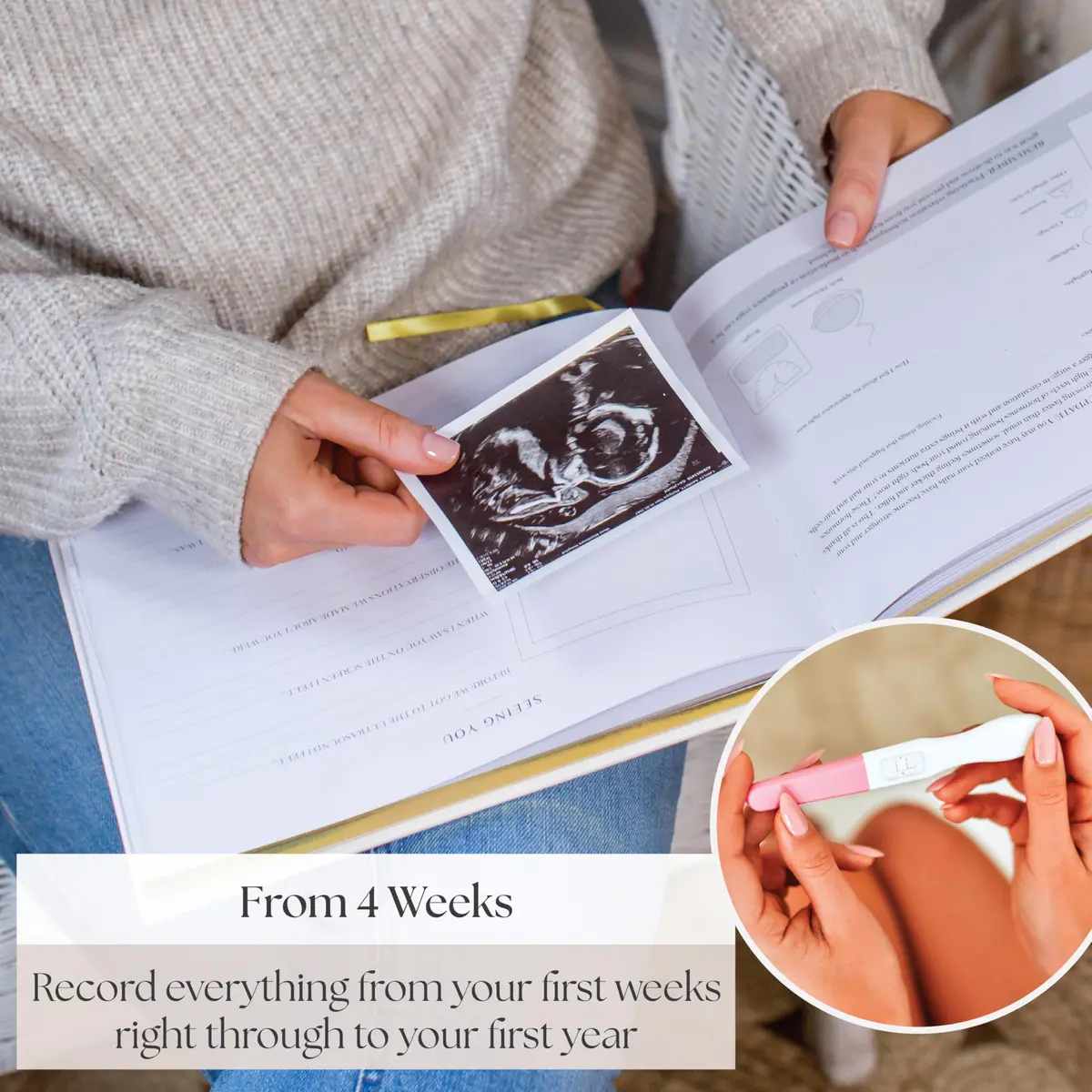 Bibi & Beau Complete Pregnancy Journal & Memory Book 21.59 cm x 27.94 cm | Weekly Pregnancy Scrapbook with Ultrasound Photo Slots - view 6