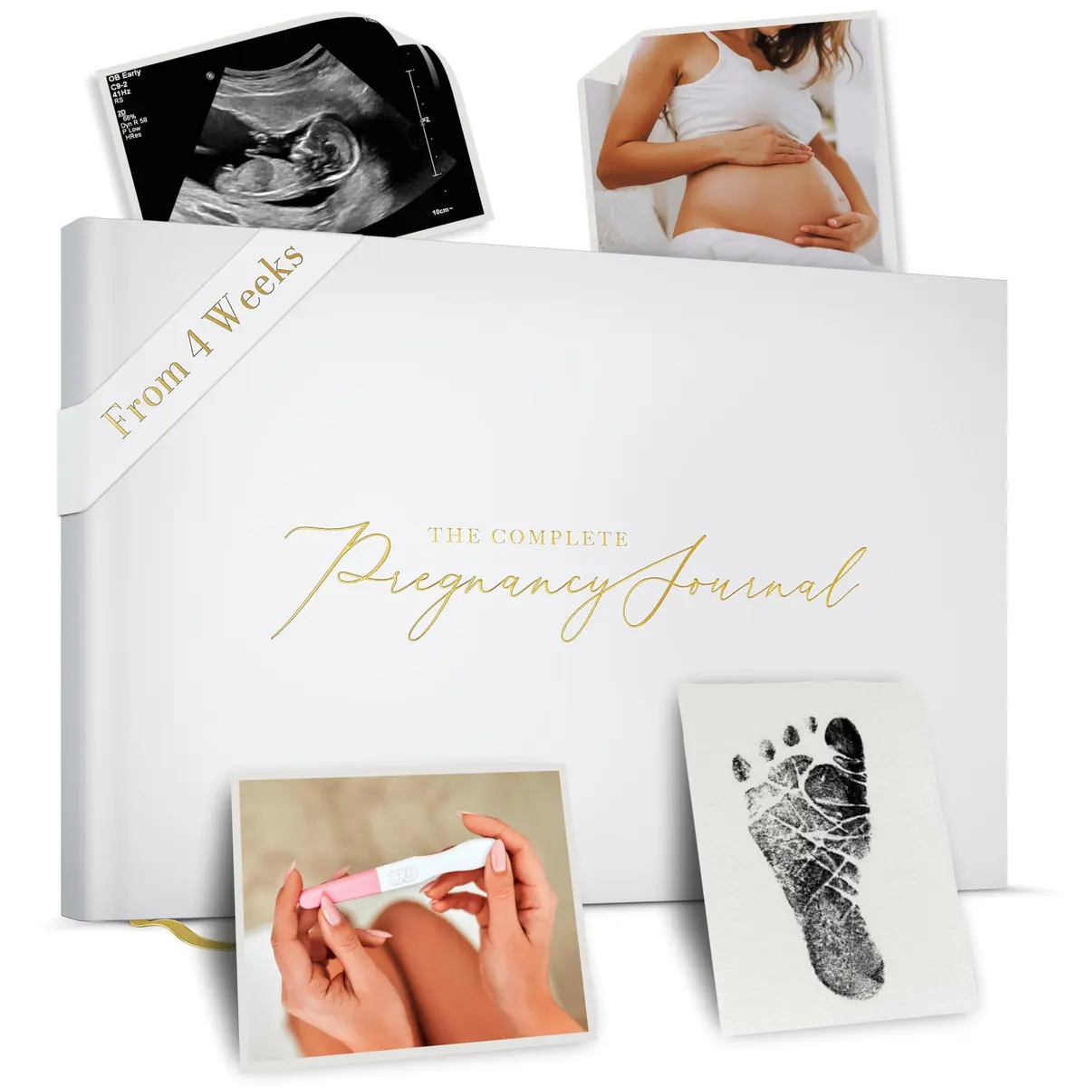 Bibi & Beau Complete Pregnancy Journal & Memory Book 21.59 cm x 27.94 cm | Weekly Pregnancy Scrapbook with Ultrasound Photo Slots - main product image