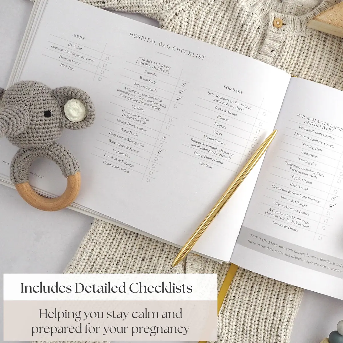 Bibi & Beau Complete Pregnancy Journal & Memory Book 21.59 cm x 27.94 cm | Weekly Pregnancy Scrapbook with Ultrasound Photo Slots - view 7