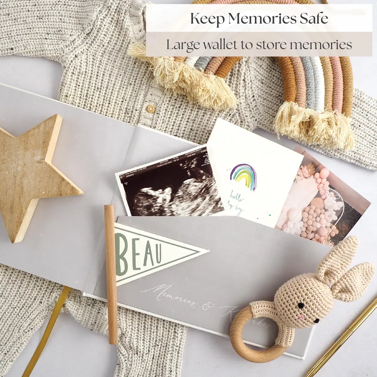 Bibi & Beau Complete Pregnancy Journal & Memory Book 21.59 cm x 27.94 cm | Weekly Pregnancy Scrapbook with Ultrasound Photo Slots - view 8