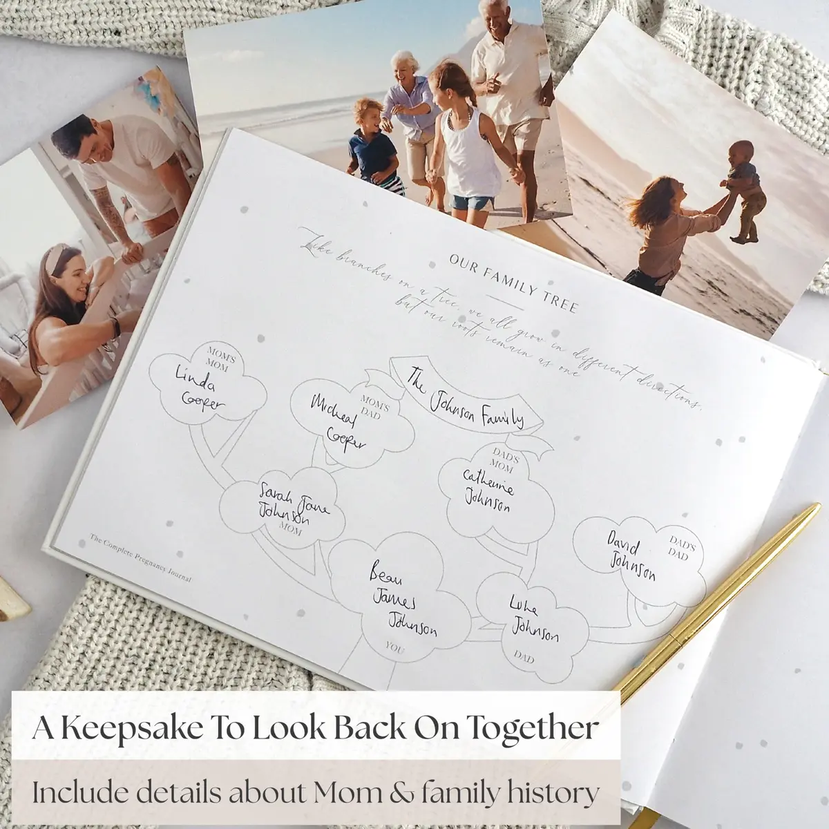 Bibi & Beau Complete Pregnancy Journal & Memory Book 21.59 cm x 27.94 cm | Weekly Pregnancy Scrapbook with Ultrasound Photo Slots - view 9