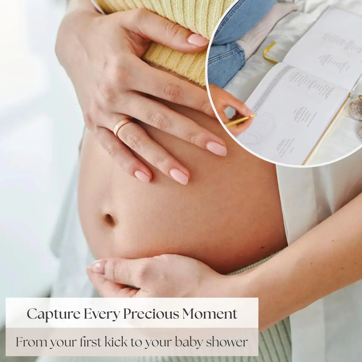 Bibi & Beau Complete Pregnancy Journal & Memory Book 21.59 cm x 27.94 cm | Weekly Pregnancy Scrapbook with Ultrasound Photo Slots - view 2