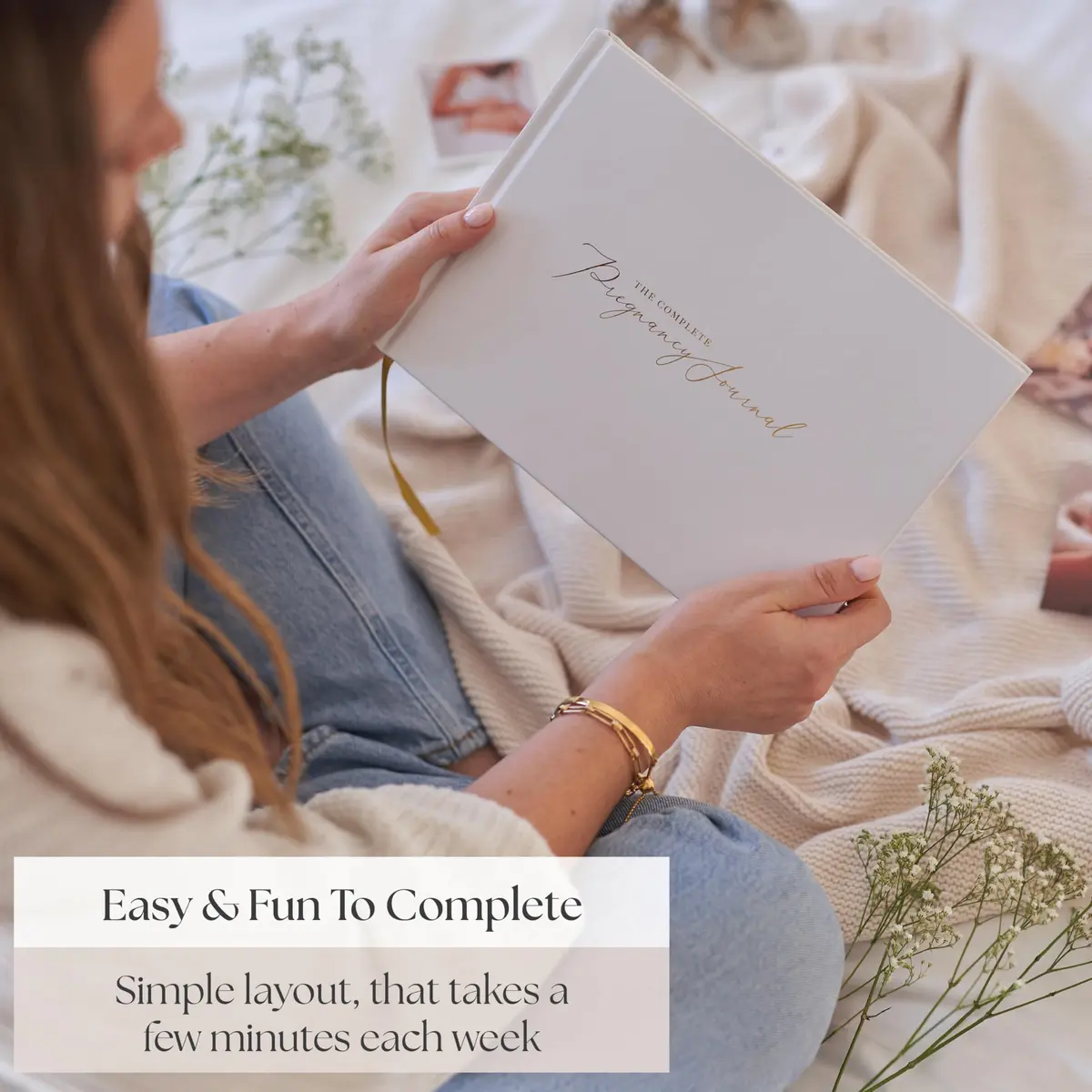 Bibi & Beau Complete Pregnancy Journal & Memory Book 21.59 cm x 27.94 cm | Weekly Pregnancy Scrapbook with Ultrasound Photo Slots - view 3