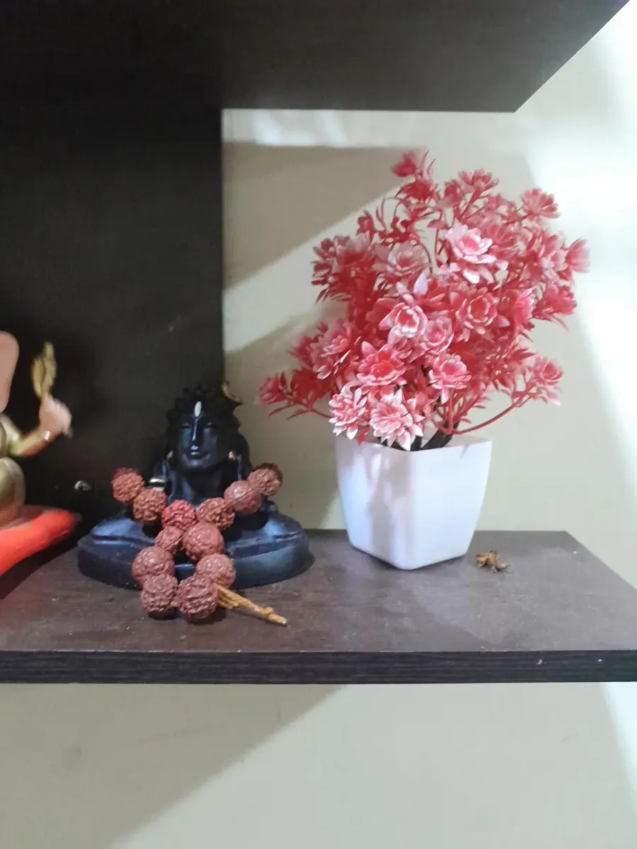 Rhymestore Adiyogi Statue for Car Dashboard, Pooja & Gift, Home & Office Decor (8 cm Height, Black) | Miniature Replica with Rudraksha Mala - view 5