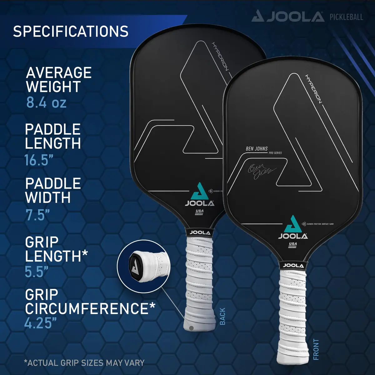 JOOLA Ben Johns Hyperion CFS 16mm Pickleball Paddle | USAPA Approved - view 5