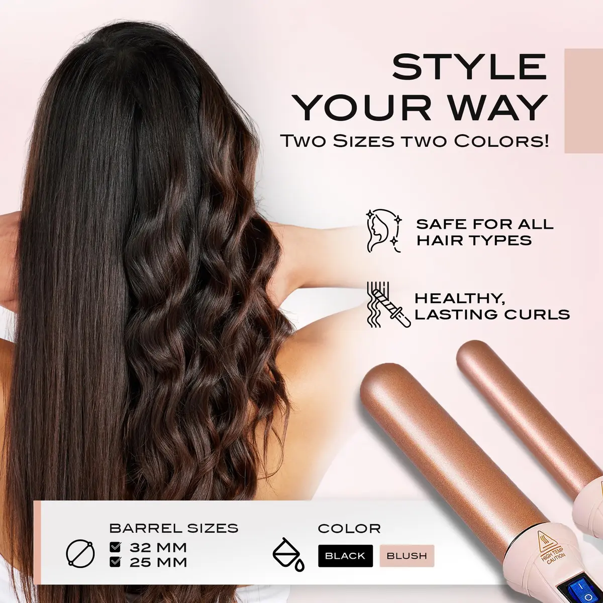NuMe Classic Ceramic Curling Wand 3.18 cm (1.25 Inch) | Creates Beachy Waves & Loose Curls - view 6